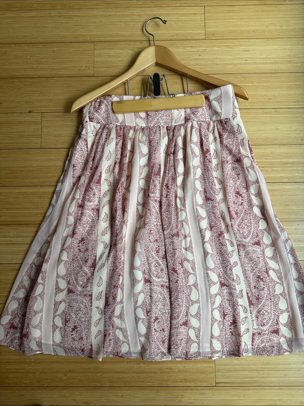 Ann Taylor Women's Pink Paisley A-Line Skirt